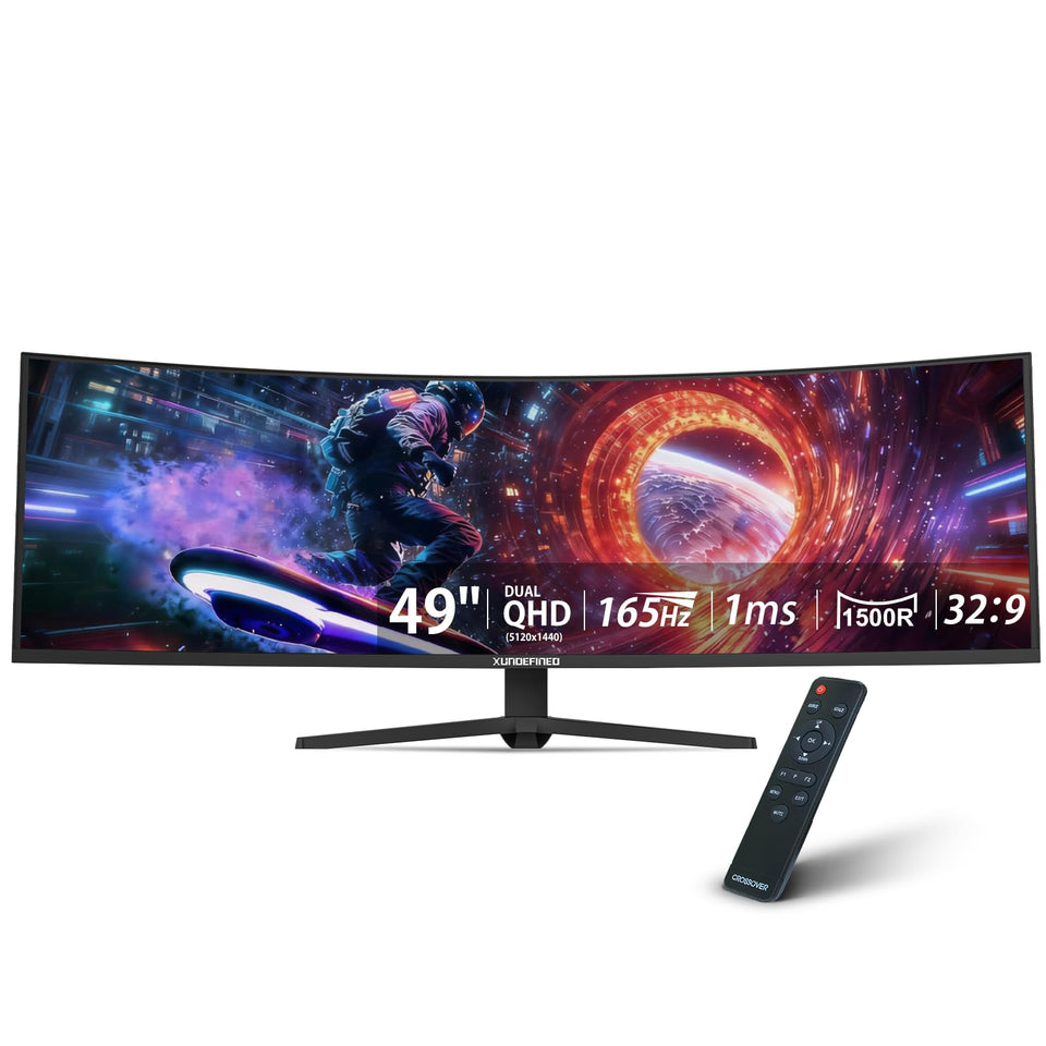 XUNDEFINED 49-inch curved display offers immersive gaming visuals and expansive productivity.