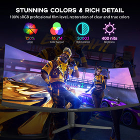 XUNDEFINED 5K ultrawide color provides rich, accurate visuals for content viewing.