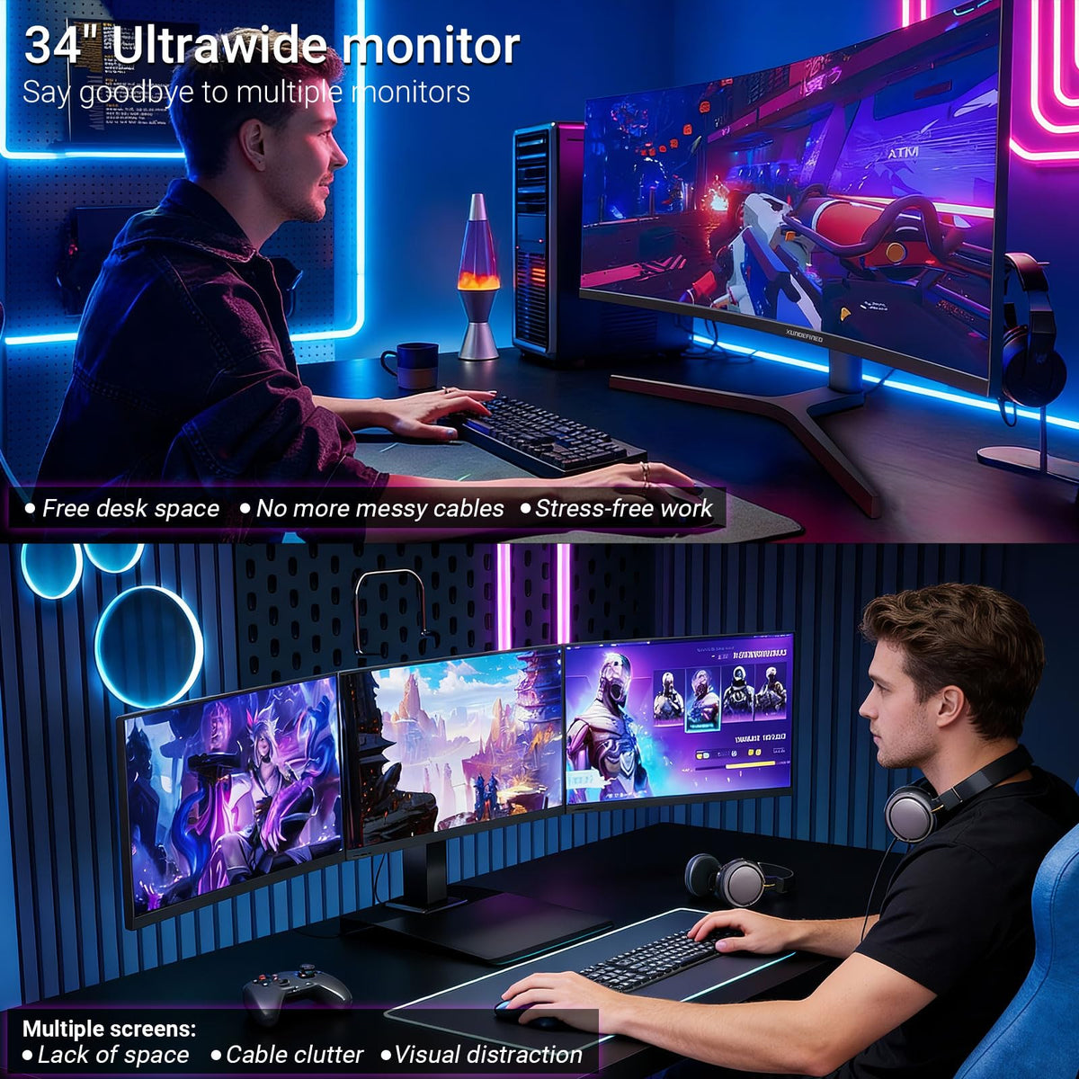 XUNDEFINED ultrawide 3440x1440 display enabling multitasking and clarity