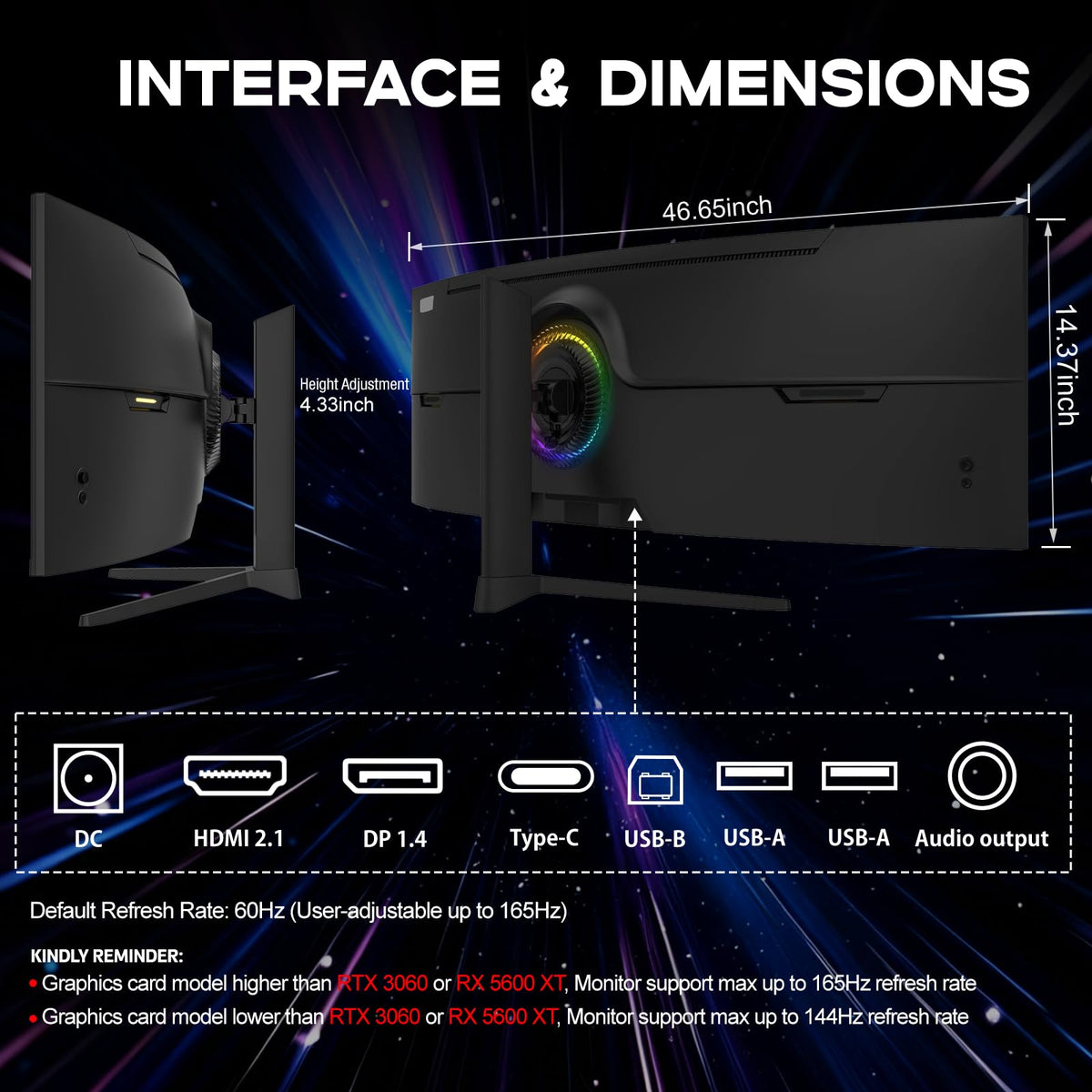 XUNDEFINED VESA compatibility supports flexible mounting options.