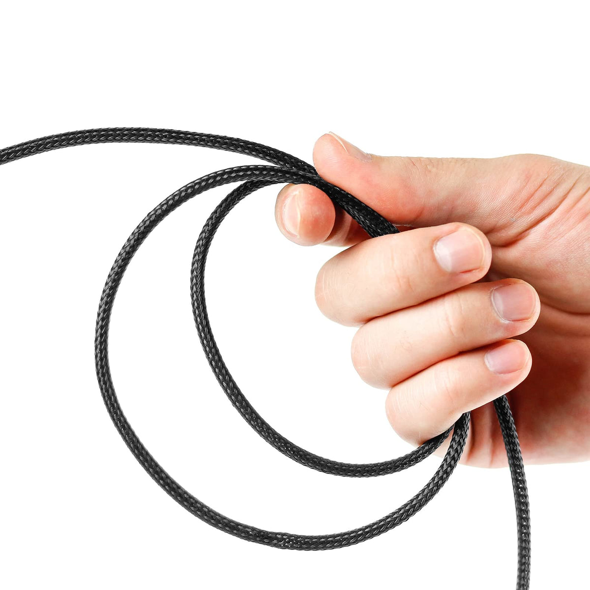 Xuniea braided cable sleeve 3-8 inch blue roll flexible protection for organized setups.