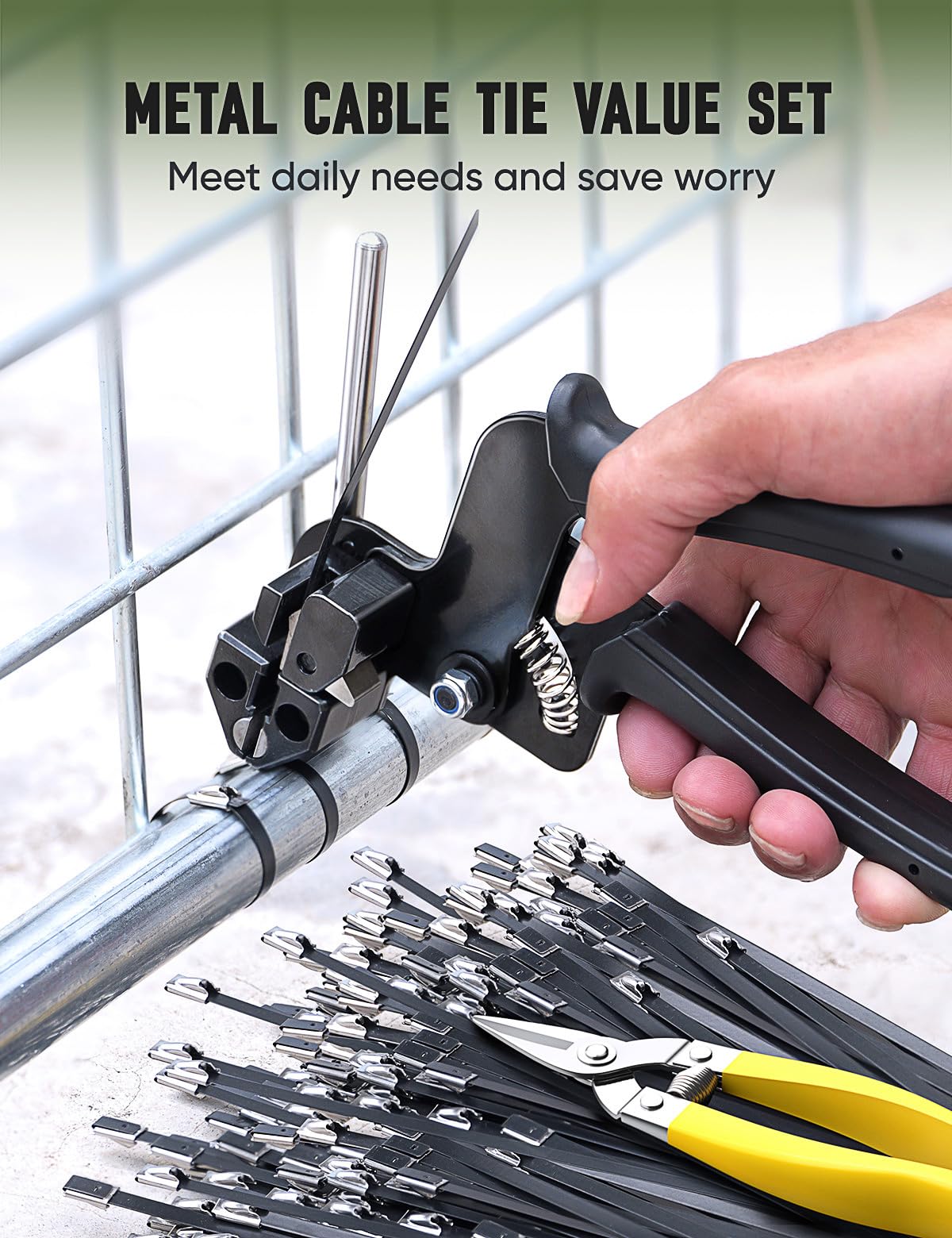 XUTTUM tensioning gun detail demonstrating consistent tension and clean cuts