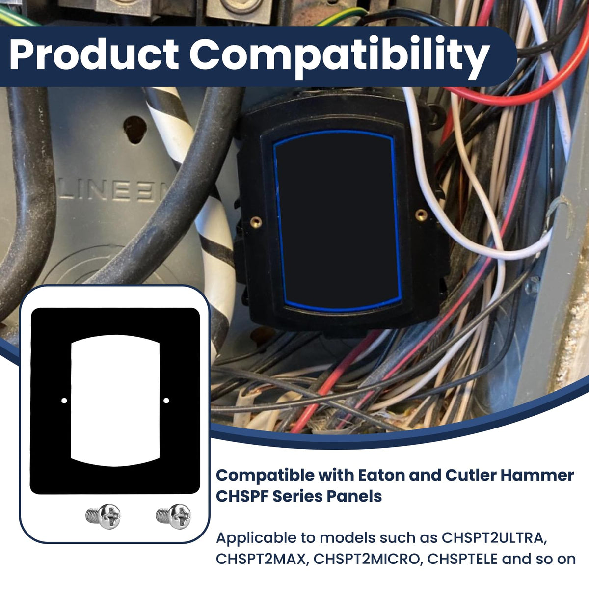 XwaYexa included screws simplify secure mounting inside compatible Eaton panels.
