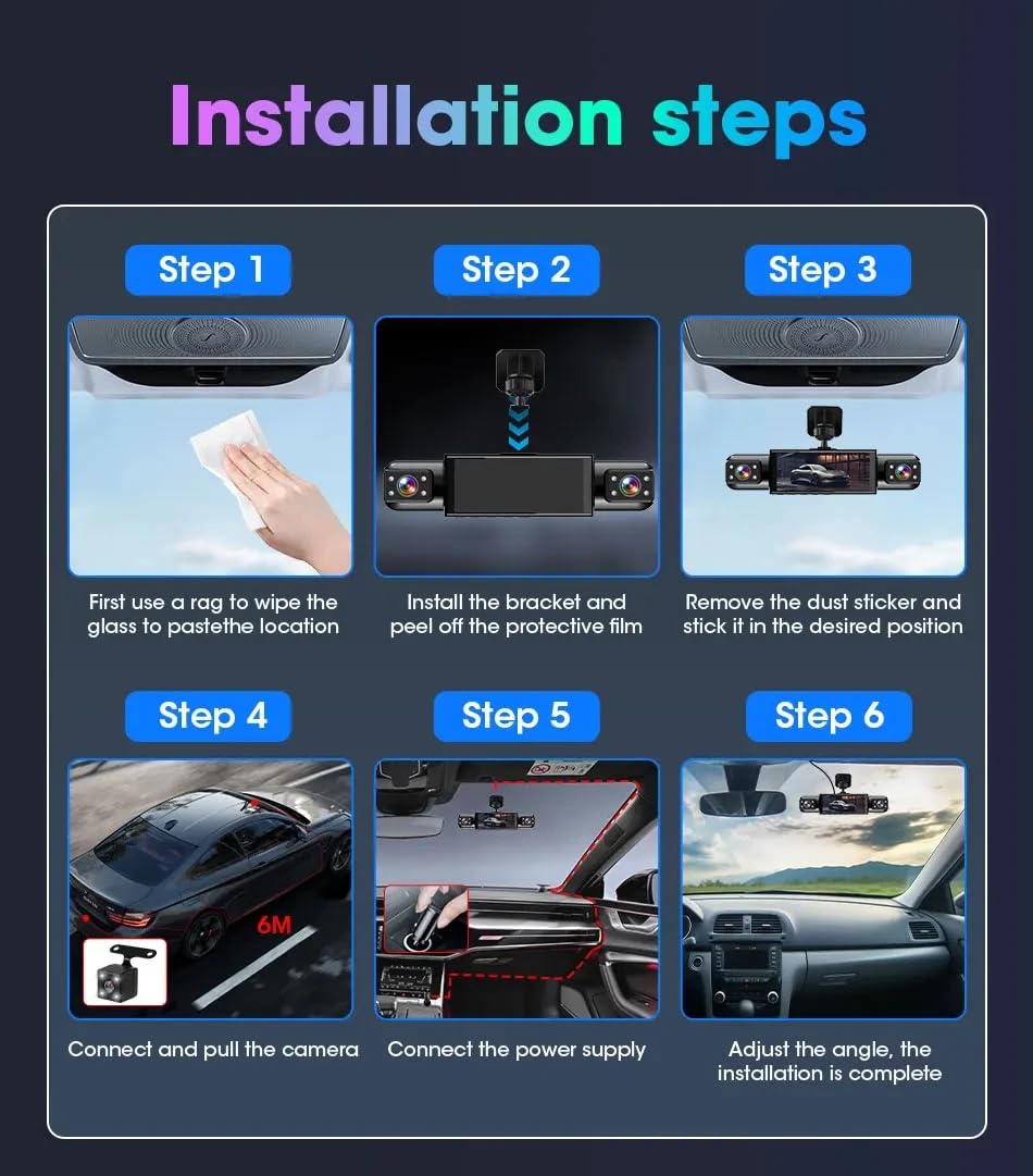 XW EI UNION dash camera built-in G-sensor and loop recording safeguard footage