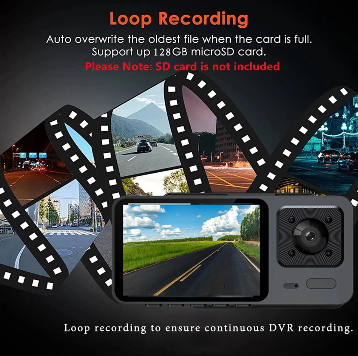 X W EI UNION dash loop recording preserves the latest footage automatically