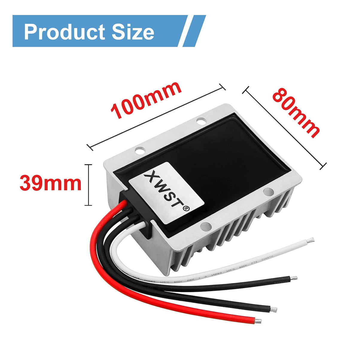 XWST DC-DC stabilizer wiring assembly demonstrates easy integration with power rails.