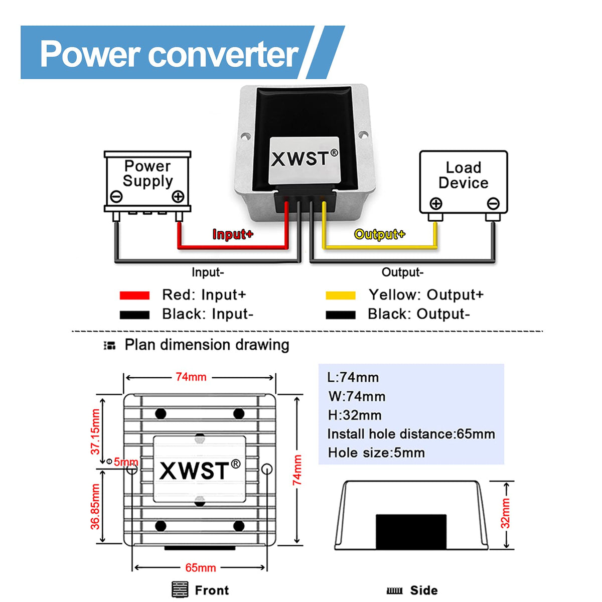 XWST installed in a car dashboard powering audio and display equipment for stable 12V output