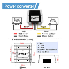 XWST installed in a car dashboard powering audio and display equipment for stable 12V output