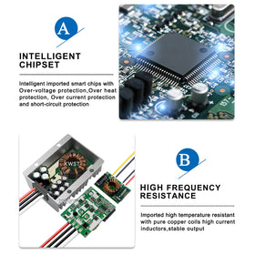 XWST stabilizer in-car setup powers dashboards and displays smoothly.