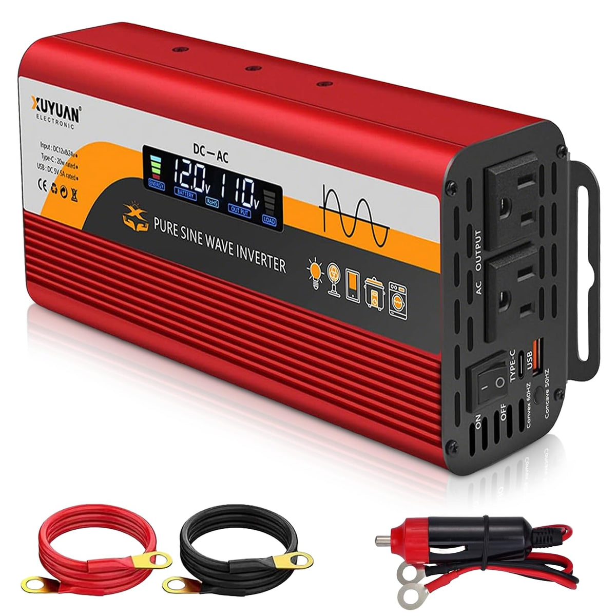 X XU YUAN 1000W inverter front view powering RVs