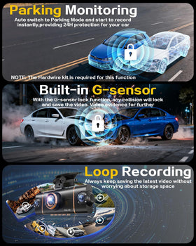 XYGCACO dash cam right-side 1080p lens expands coverage