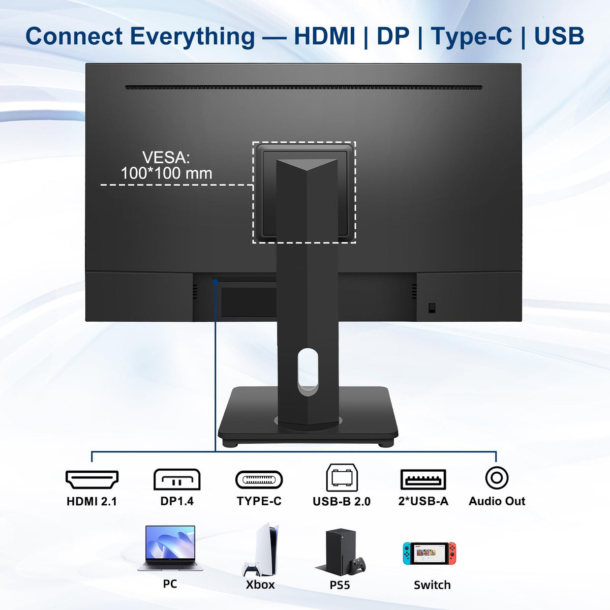 Xyrio 27-inch monitor on a desk boosting productivity in office settings.