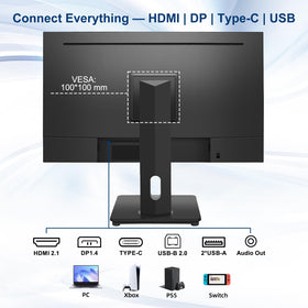 Xyrio 27-inch monitor on a desk boosting productivity in office settings.