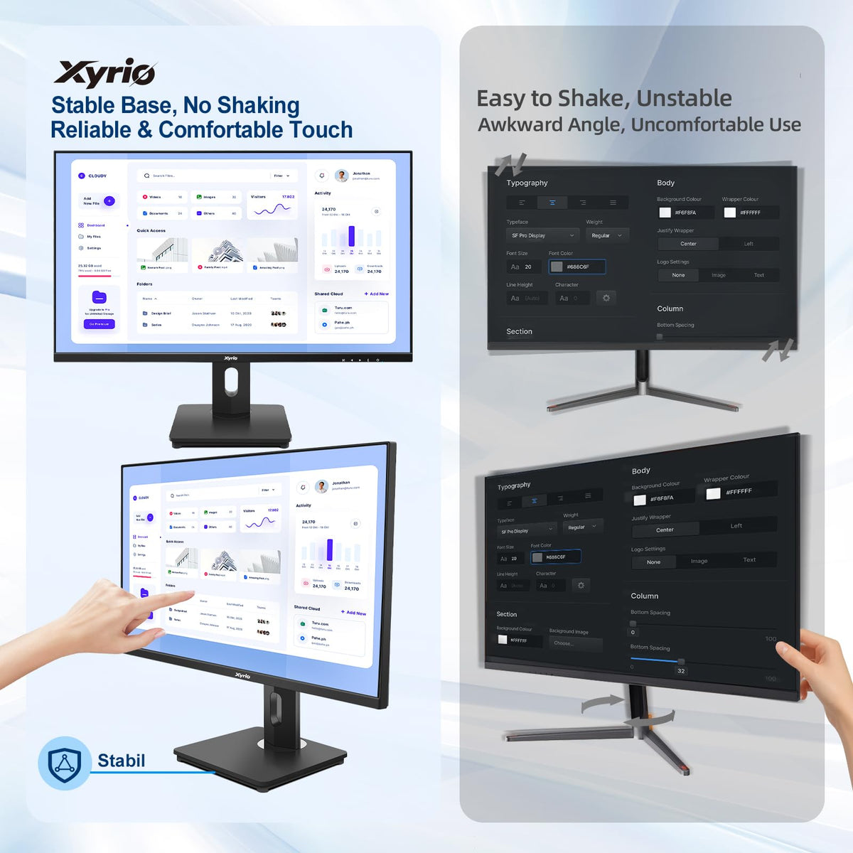 Xyrio stylus pen included for precise input and sketching.