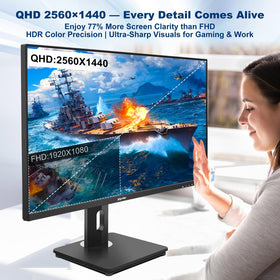 Xyrio VESA compatibility supports wall or arm mounting.