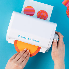 Xyron packaging shows refill compatibility for 5-inch Create-A-Sticker.