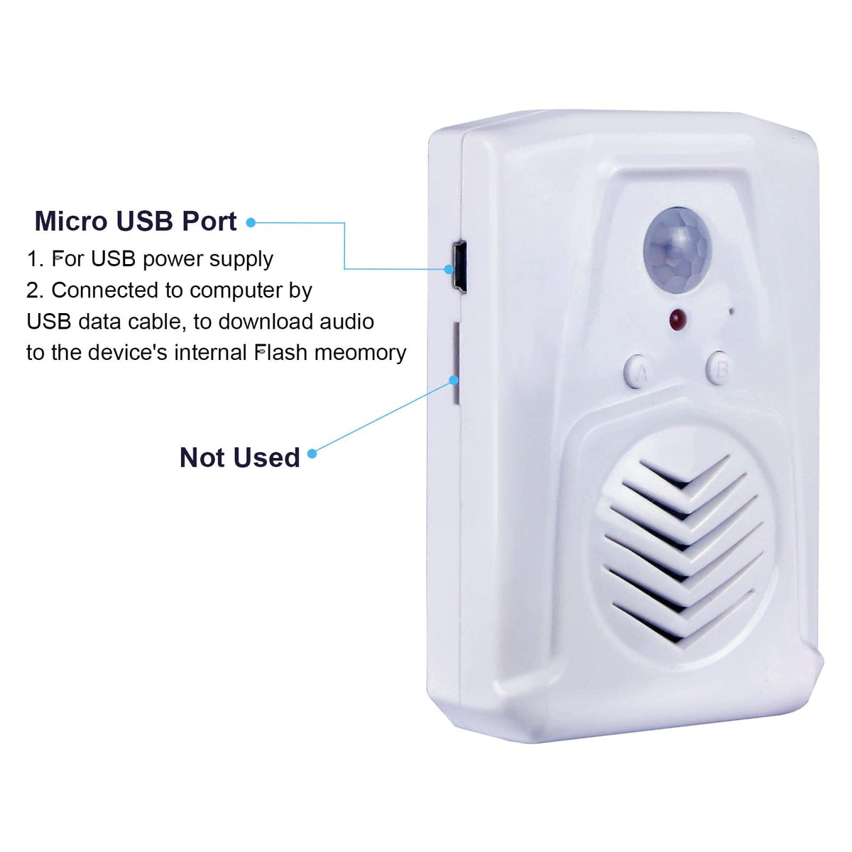 XYszpcgs PIR motion sensor speaker USB cable for audio updates