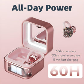 xzqioue LED ring light on makeup mirror in case.