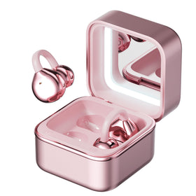 xzqioue wireless earbuds with LED mirror case ready for on-the-go makeup touch-ups.