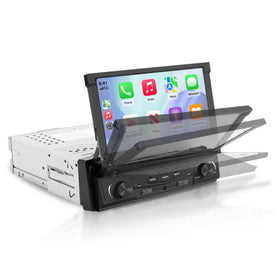 Y-METDRIVING 7inch flip-out screen for easy on-road navigation and media access.