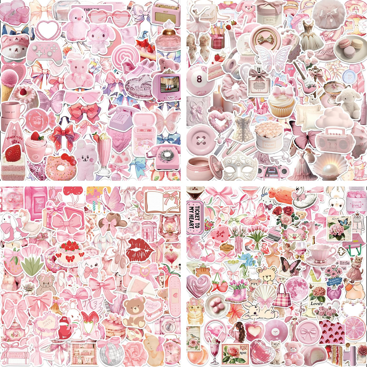 Yaamonn Coquette stickers pack on a laptop for vibrant personal style.
