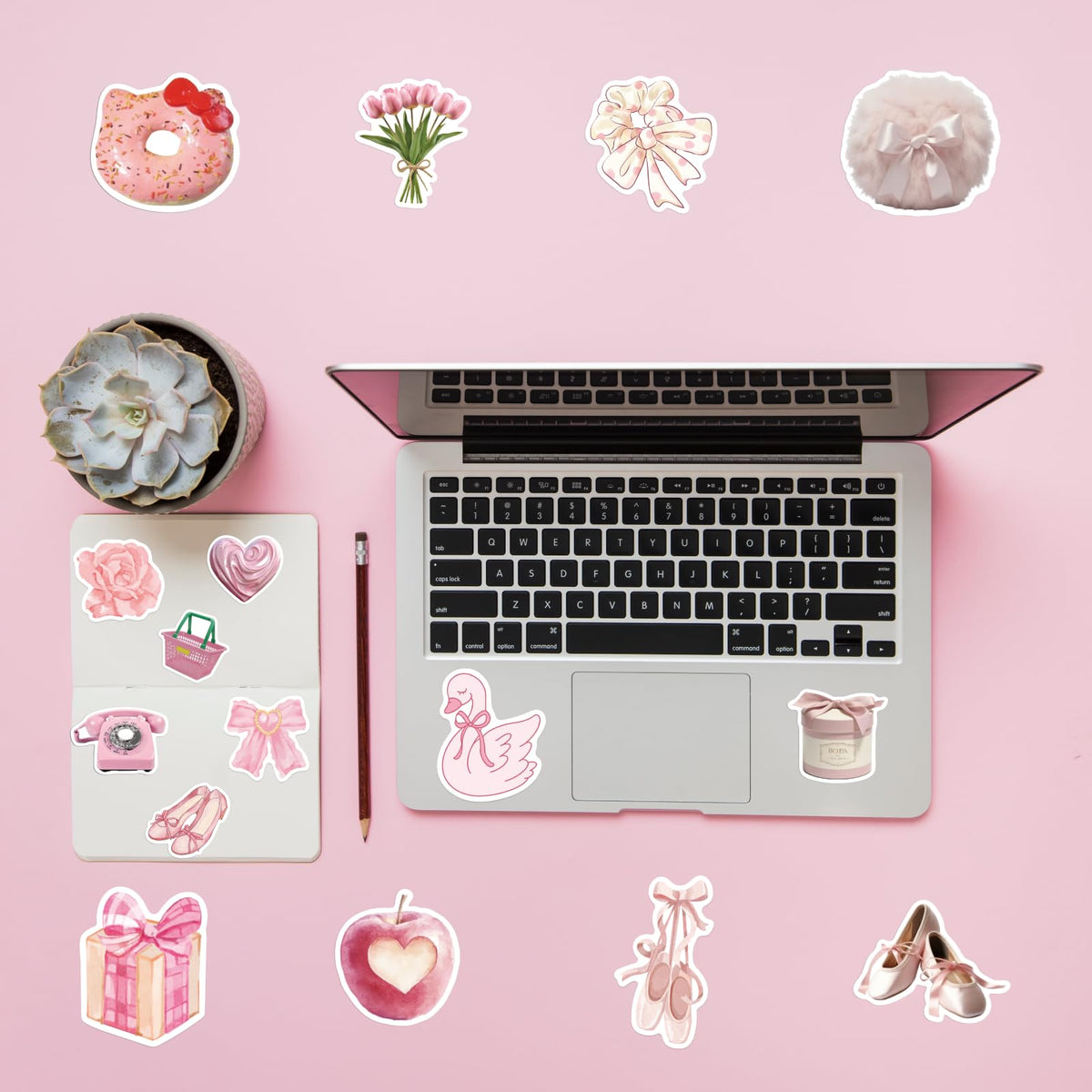 Yaamonn Coquette journal stickers for planners and scrapbooks.