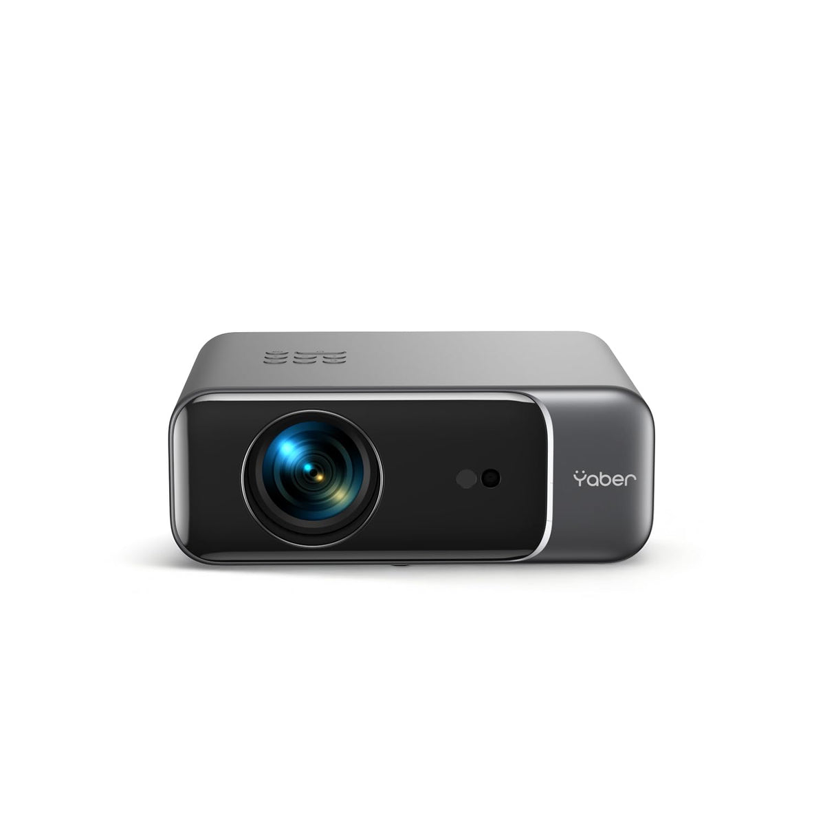 YABER Pro V9 front view highlighting portable outdoor design for clear home theater