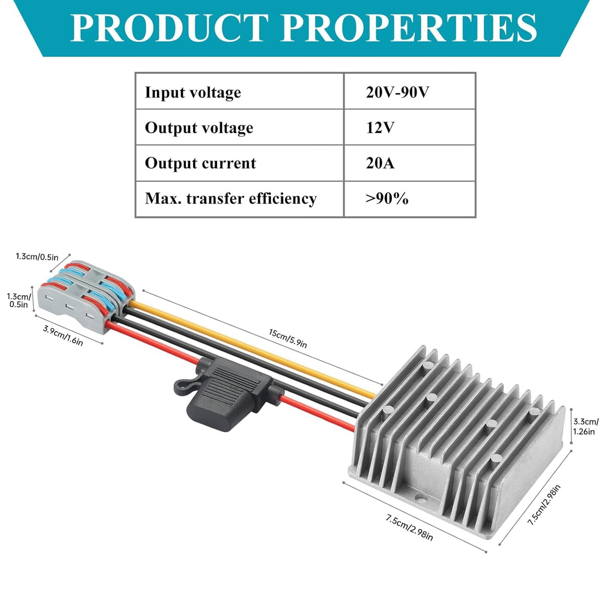 Yaboang DCDC compact aluminum casing for versatile mounting and heat management