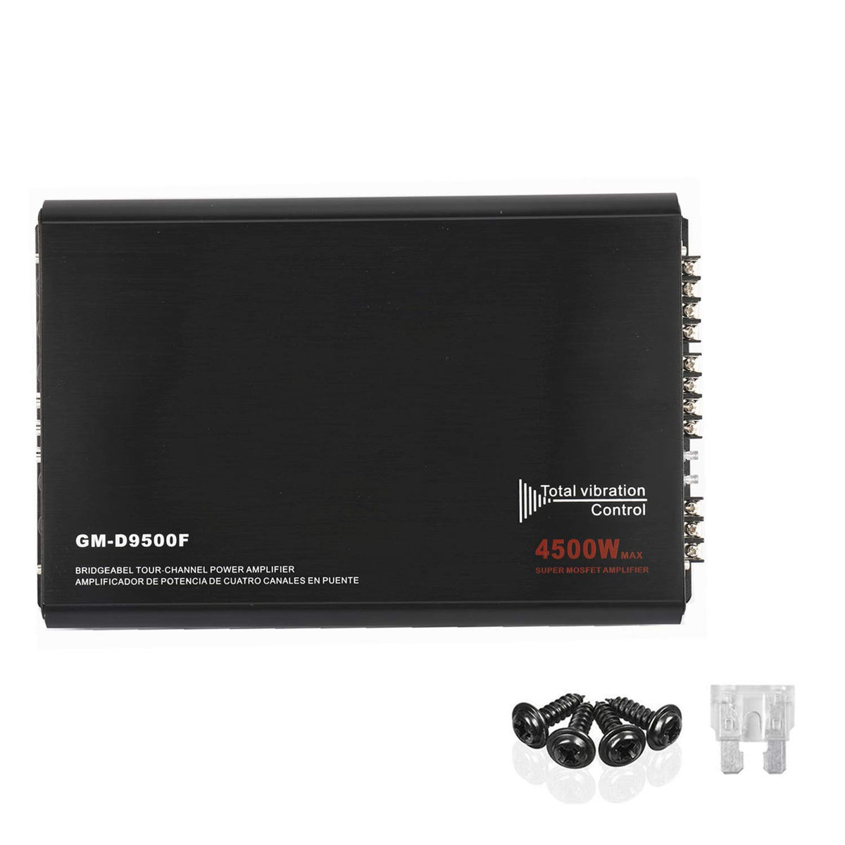 Yaeccc 4-channel 4500W car amplifier front view enhances in-car audio clarity