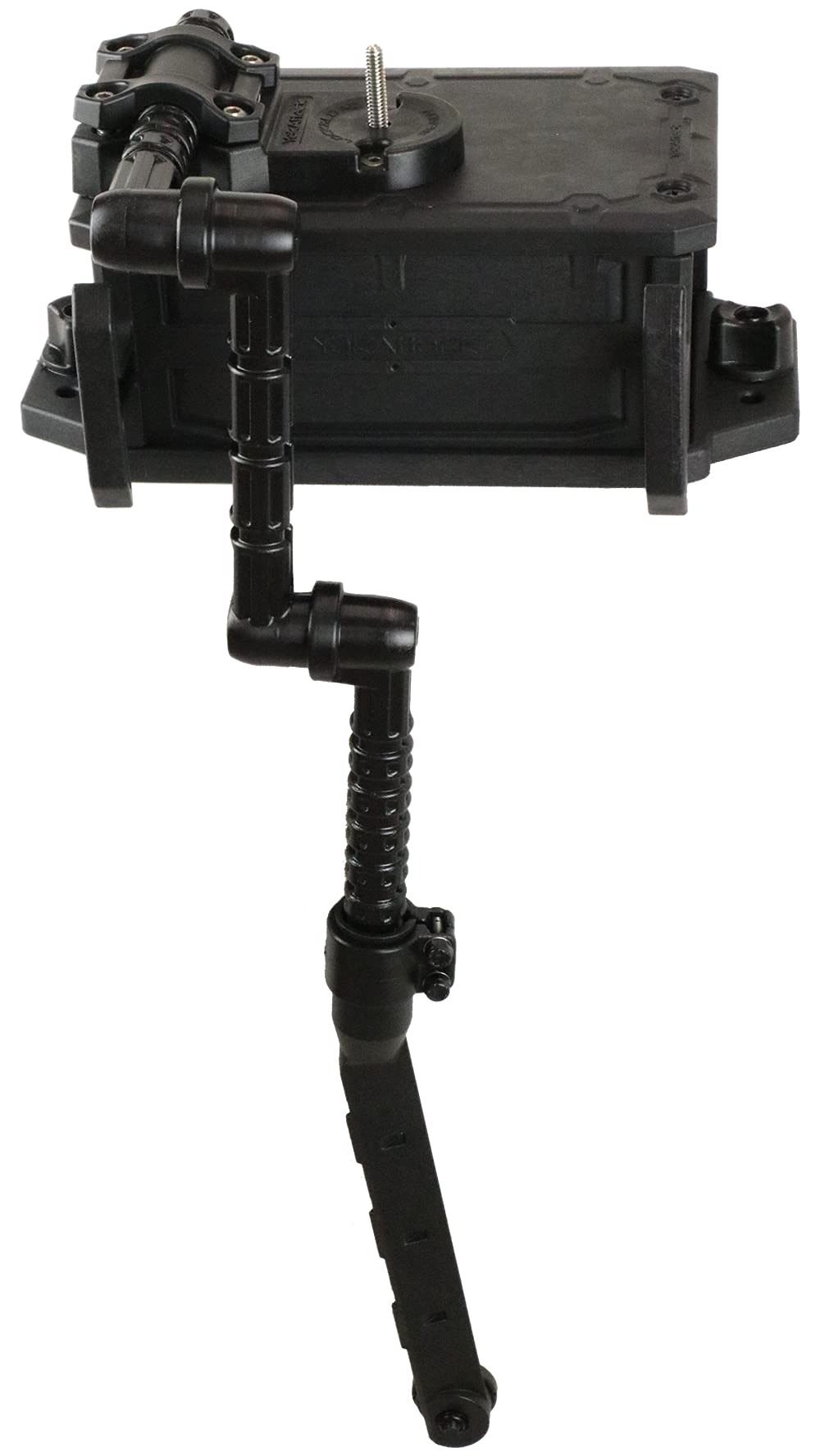 YakAttack CellBlok on a track mount for quick kayak fish finder setup.