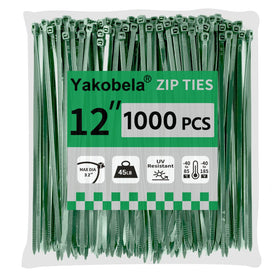 Yakobela green zip tie 12-inch securing garden plants for sturdy growth