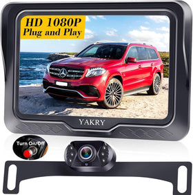 Yakry front view of camera and monitor showing easy parking benefit