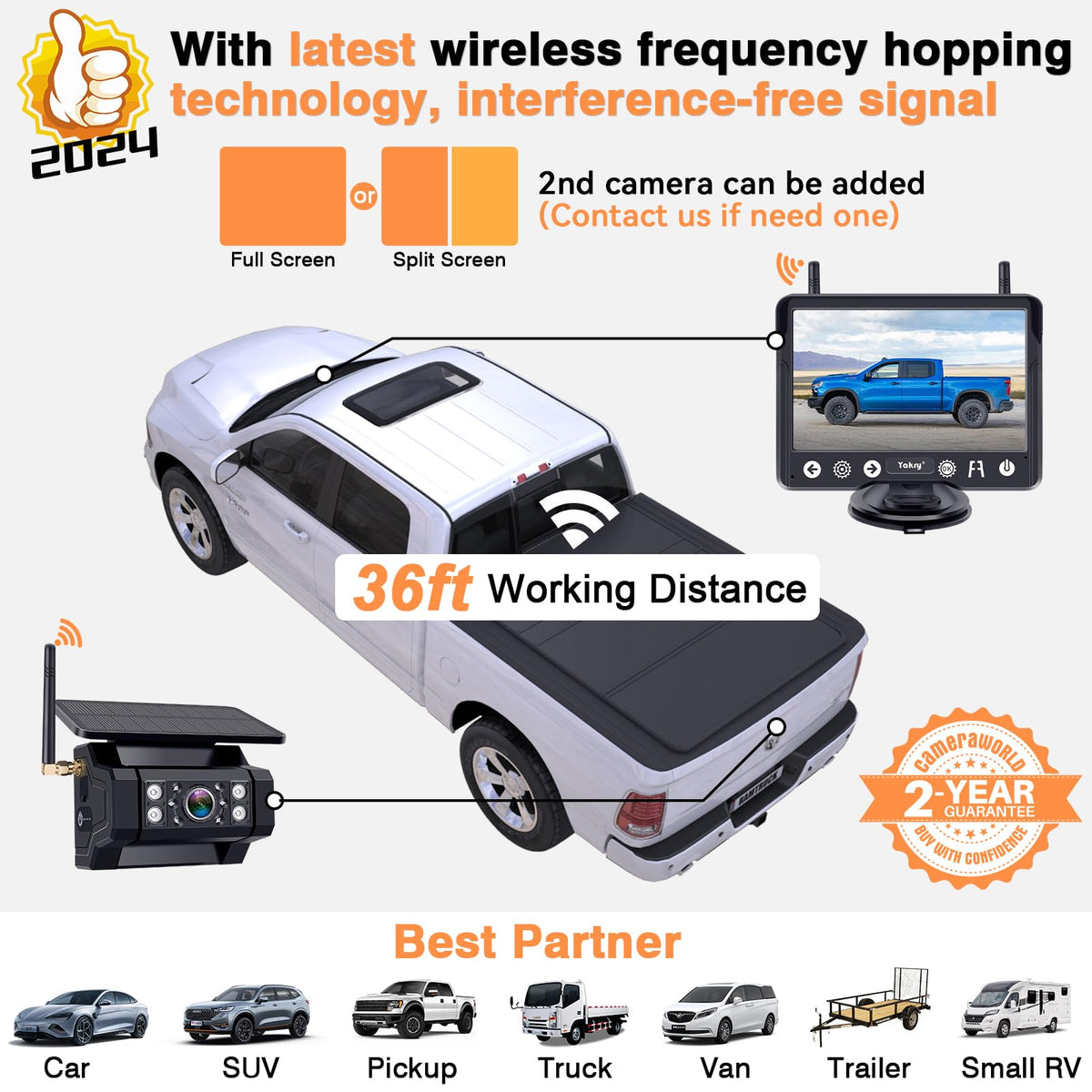 Yakry night vision backup camera for clear low-light driving