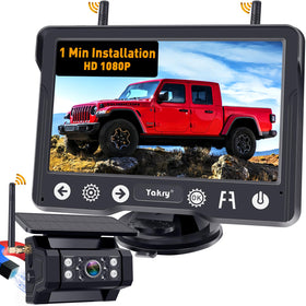 Yakry wireless backup camera with magnetic mount for tool-free vehicle mounting