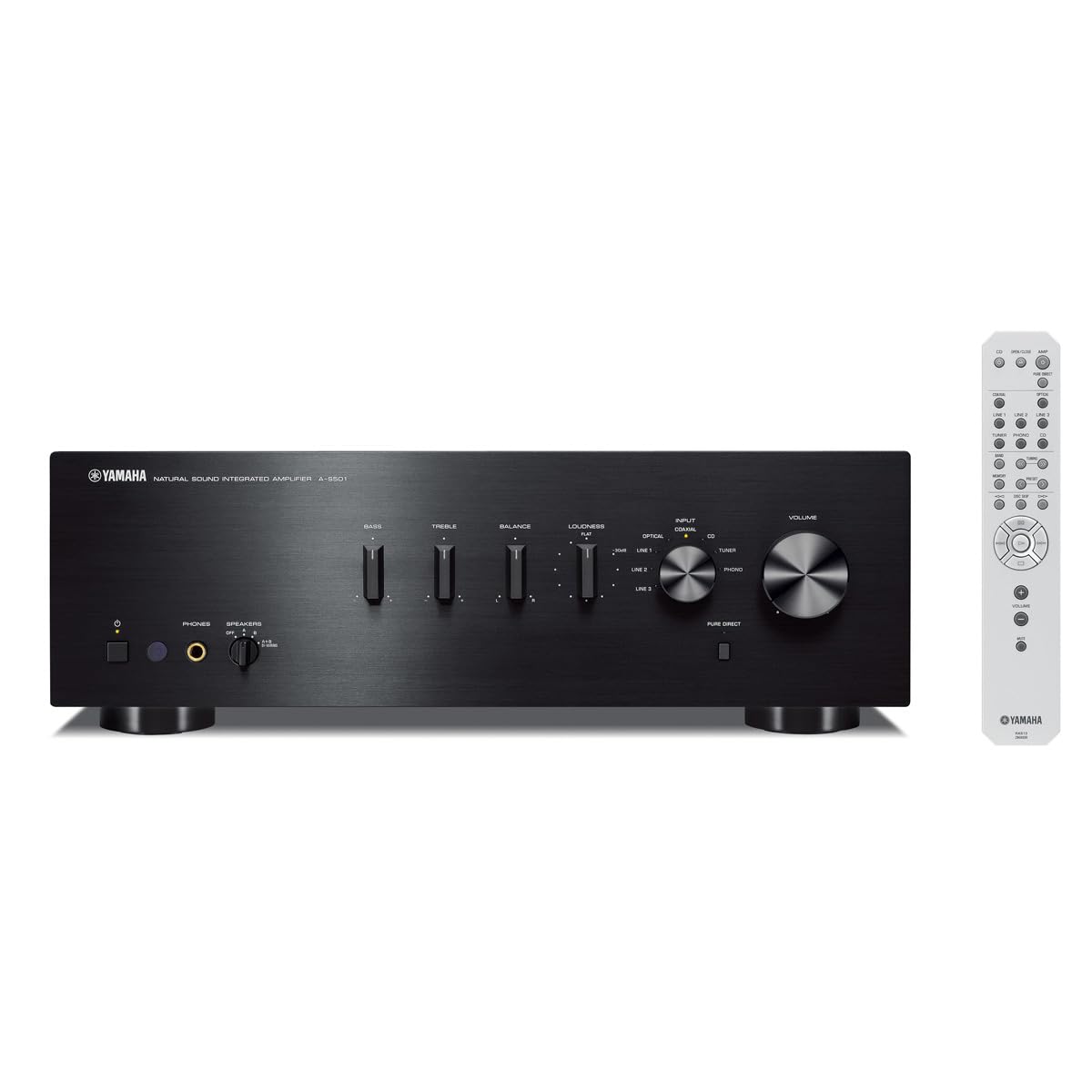 Yamaha A-S501BL in a living room setup delivering warm, natural stereo sound