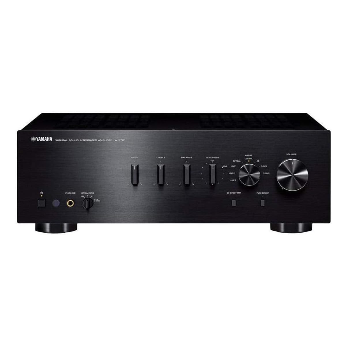 Yamaha A-S701BL digital inputs section for TV and Blu-ray audio.