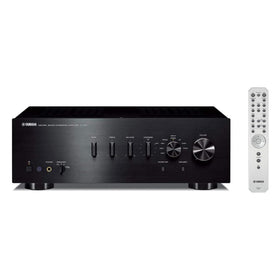 Yamaha A-S701BL front view showing compact design for easy listening.