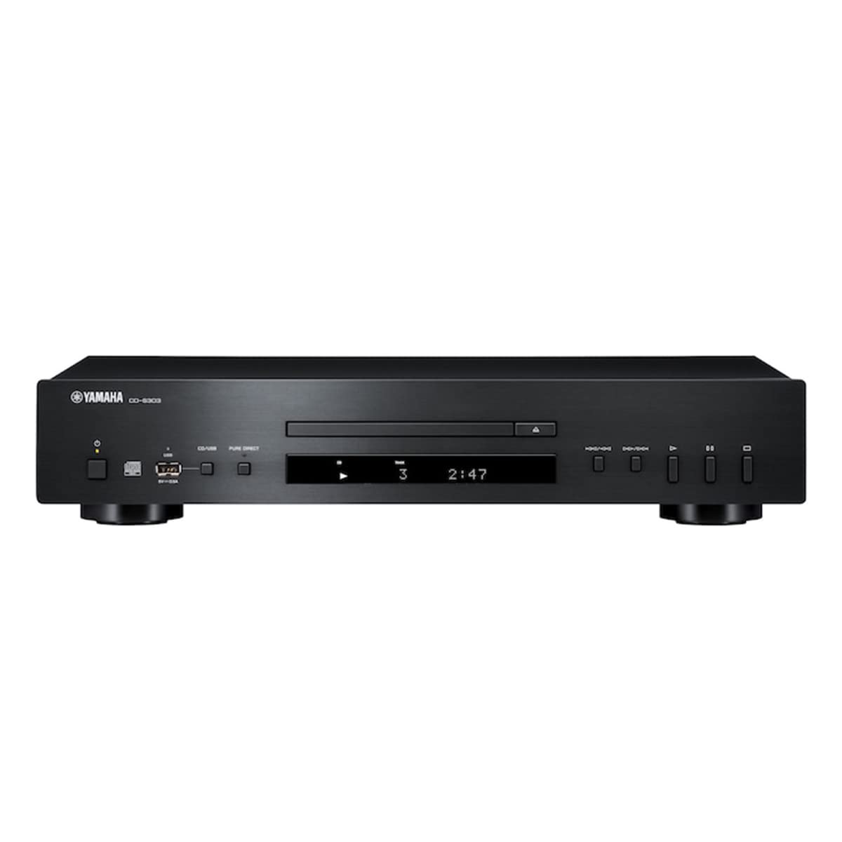 Yamaha CD-S303 high-performance DAC delivers clean, low-noise sound.