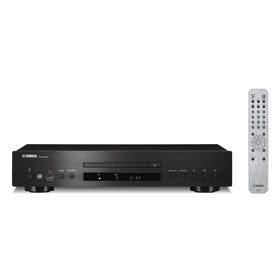 Yamaha CD-S303 black front panel with USB port for quick USB playback.