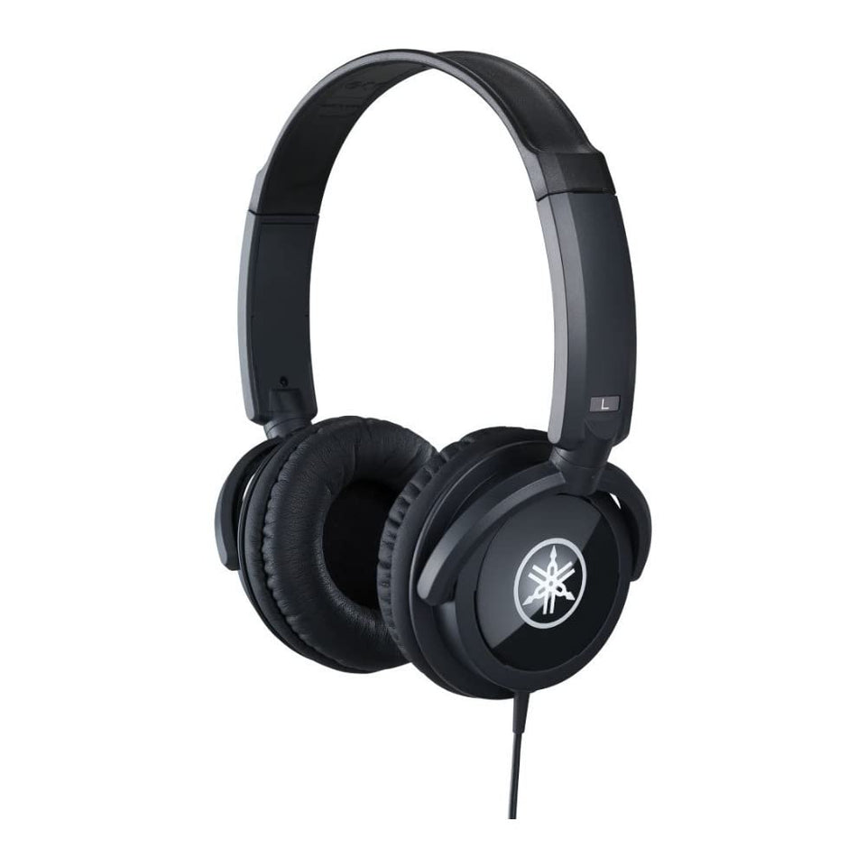 Yamaha HPH-100B front view showing compact closed-back design and comfortable fit