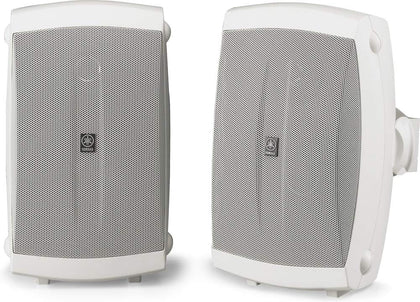 Yamaha NS-AW150W 5-inch woofer close-up highlighting midbass clarity for outdoor listening.