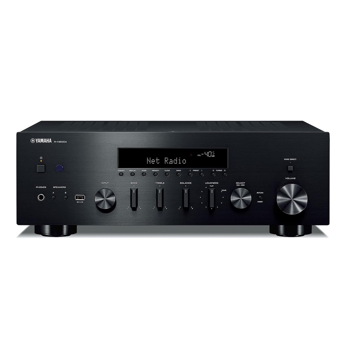 Yamaha R-N600A rear network panel enables stable streaming across rooms