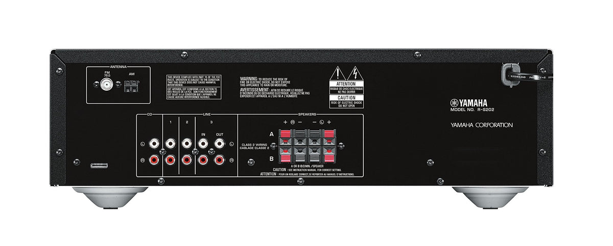 R-S202BL back panel showing speaker terminals and connectivity options for versatile use