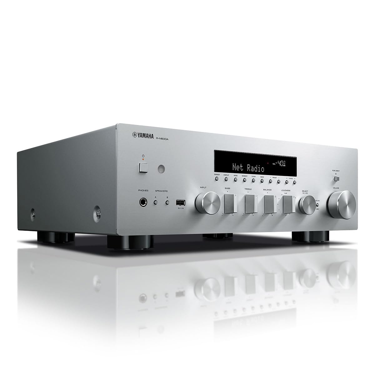 Yamaha R-N600A phono input enables authentic vinyl listening experience.