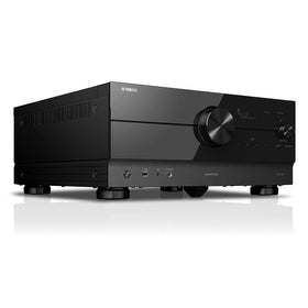 Yamaha RX-A8A front-view shows premium chassis for immersive home theater.