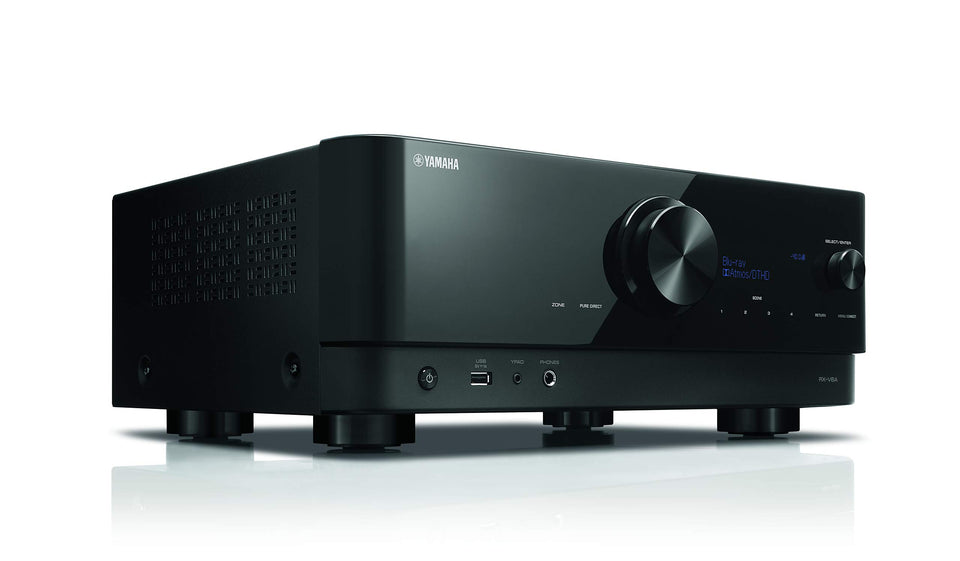 Yamaha RX-V6A front angled view, ideal centerpiece for immersive sound