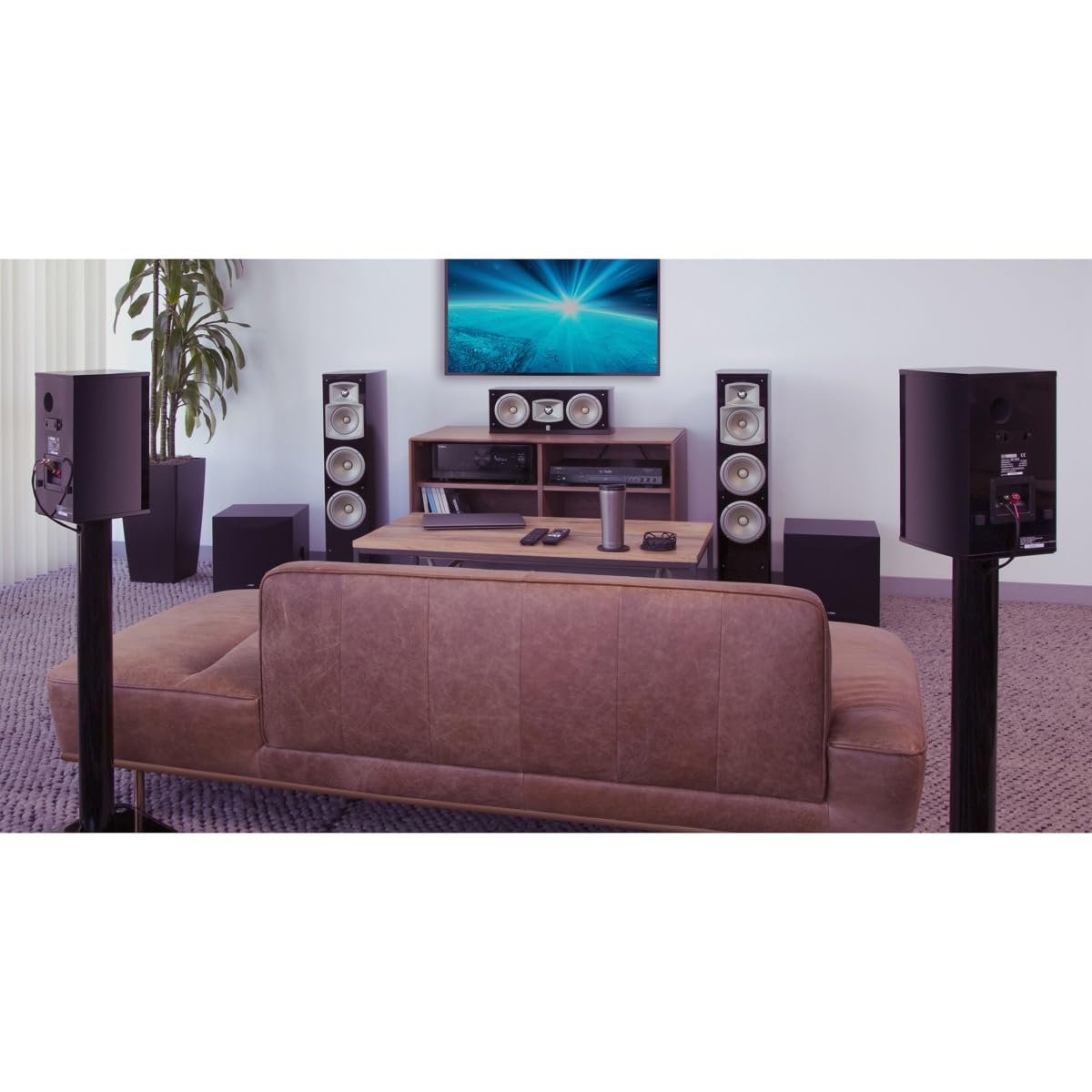 Yamaha RX-V6A with TV setup, quick connections for vibrant playback