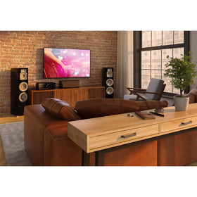 Yamaha RX-A2A voice-control buttons enable hands-free operation with assistants.