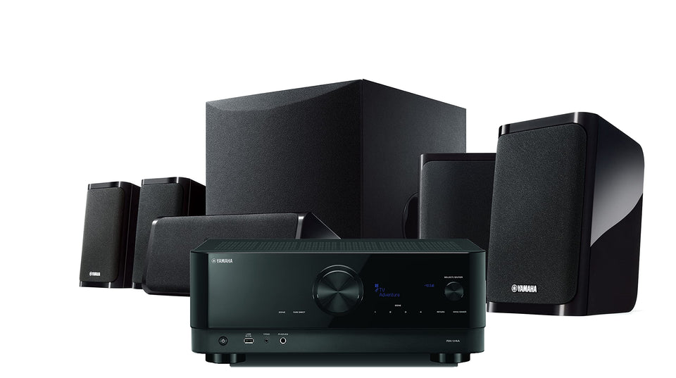Yamaha YHT-5960U system front view highlighting immersive home theater setup