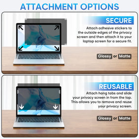 Yamaya 16-inch privacy screen with anti-glare matte surface for bright environments